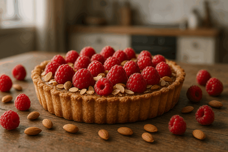 tarte aux framboises et amandes