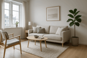 petit salon avec scandinave style