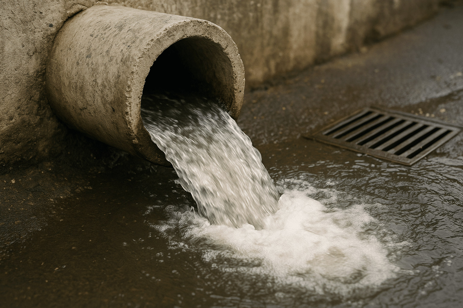 buse en b&eacute;ton en bord de route